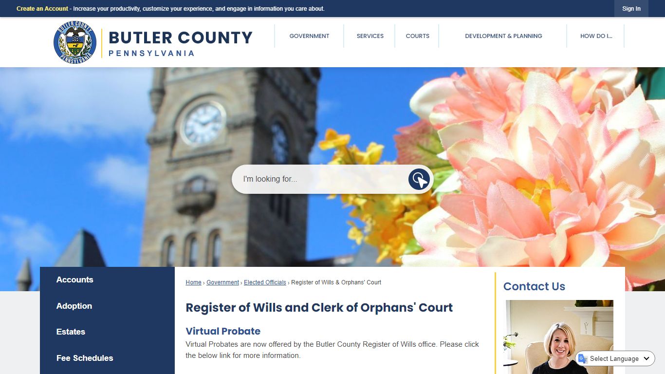 Register of Wills and Clerk of Orphans' Court | Butler County, PA
