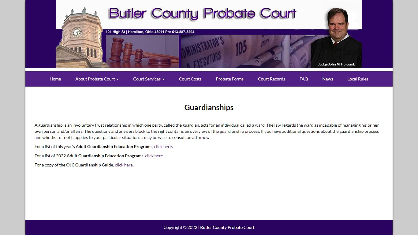 Butler County Probate Court - Guardianships